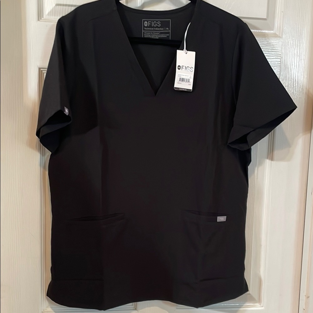 NWT Figs  Black Scrub Top, Size XL.